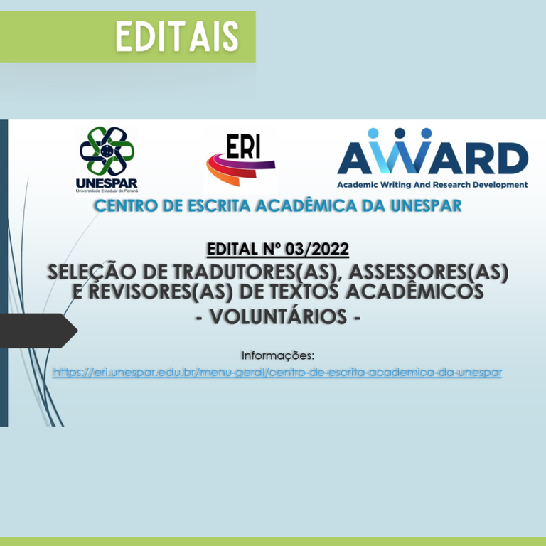 1 / 1 Centro de Escrita Acadêmica abre seleção para estágio voluntário