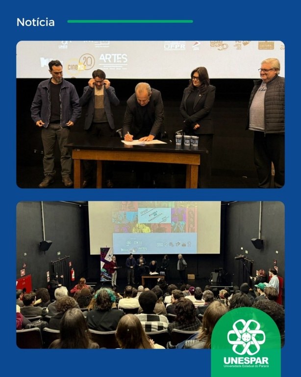 Seti e Unespar anunciam investimento de cerca de 1 milhão de reais durante evento de celebração dos 20 anos do curso de Cinema e Audiovisual Seti e Unespar anunciam investimento de cerca de 1 milhão de reais durante evento de celebração dos 20 anos do curso de Cinema e Audiovisual