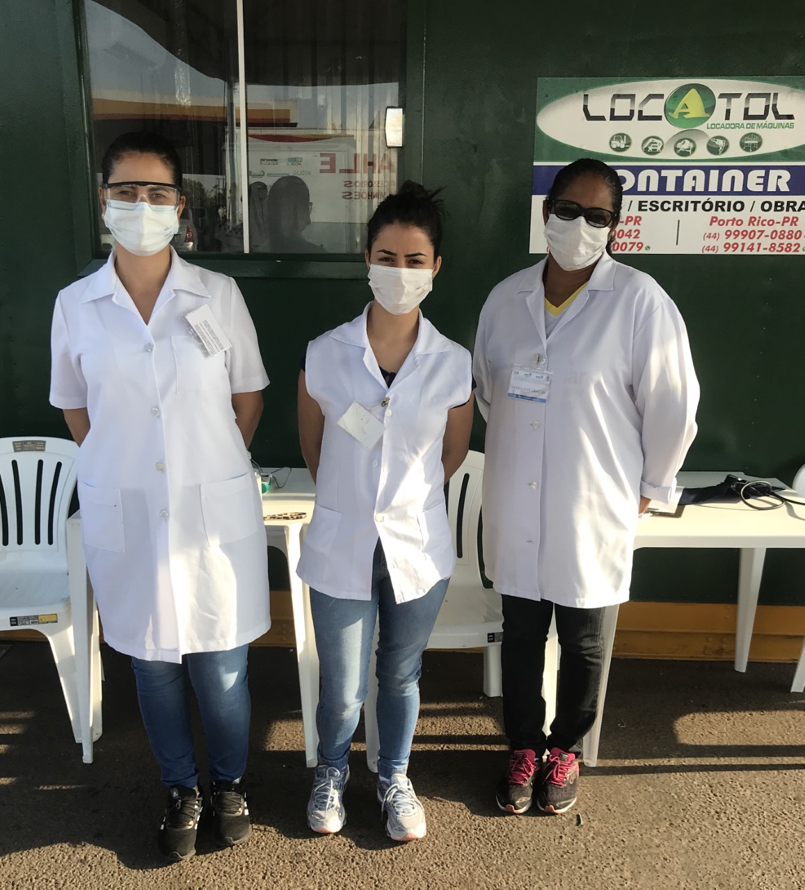 Barreira de Diamante do Norte - Posto Mahle Alaine dos Santos Corrêa - Enfermeira Evelyn Benichio Pasqualeto - Técnica de Enfermagem Maria das Graças Caetano Mesquita - Técnica de Enfermagem