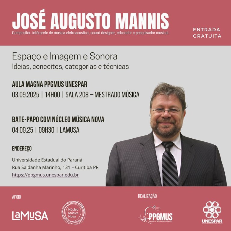 Divulgação Aula Magna do PPGMUS 2025